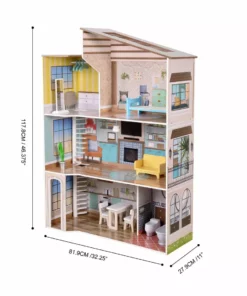 TeamsonUS Olivia's Little World Wooden Dreamland Mediterranean Dollhouse Set
