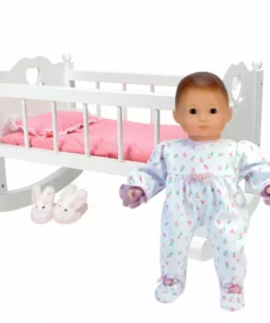 TeamsonUS Sophia's White Baby Doll Cradle Furniture Set For 15