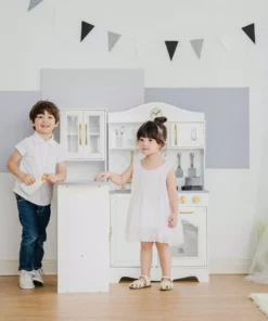 TeamsonUS Teamson Kids Little Chef Upper East Retro Play Kitchen With Effects, White