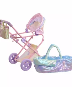 TeamsonUS Olivias Little World Magical Dreamland Deluxe Baby Doll Stroller And Carrier, Iridescent