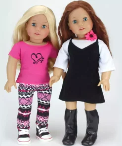 TeamsonUS Sophia's 11 Piece Spring Set For 18" Dolls, Pink/Black 13 TeamsonUS Sophia's 11 Piece Spring Set For 18