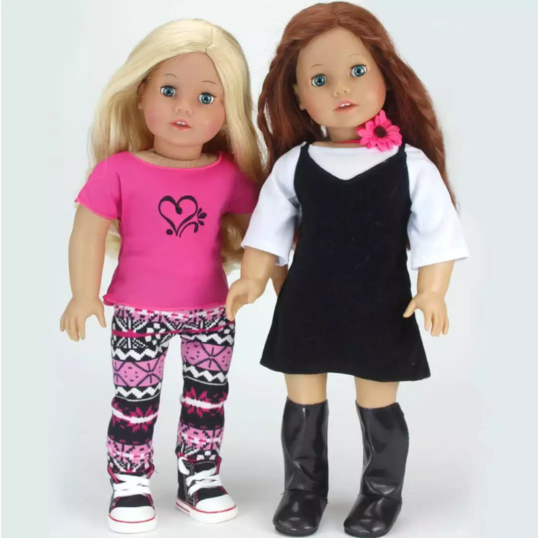 TeamsonUS Sophia's 11 Piece Spring Set For 18" Dolls, Pink/Black 8 TeamsonUS Sophia's 11 Piece Spring Set For 18" Dolls, Pink/Black