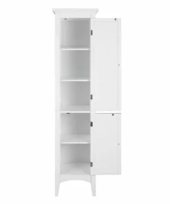 TeamsonUS Teamson Home Glancy Wooden Tall Tower Cabinet With Storage, White