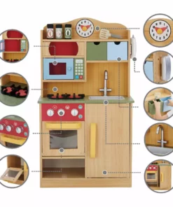 TeamsonUS Teamson Kids - Little Chef Florence Classic Play Kitchen - Wood Grain