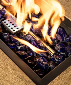 TeamsonUS Teamson Home 1/2 Inch Reflective Fire Glass For Fire Pits 9 Lb / 4 Kg Bag, Blue