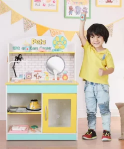TeamsonUS Teamson Kids Little Helper Wooden Pet Care And Veterinary Clinic Playset