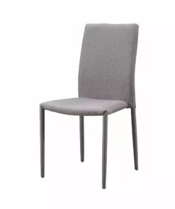 TeamsonUS Teamson Home Fabric Dining Chair With Metal Legs, Set Of 2, Light Gray