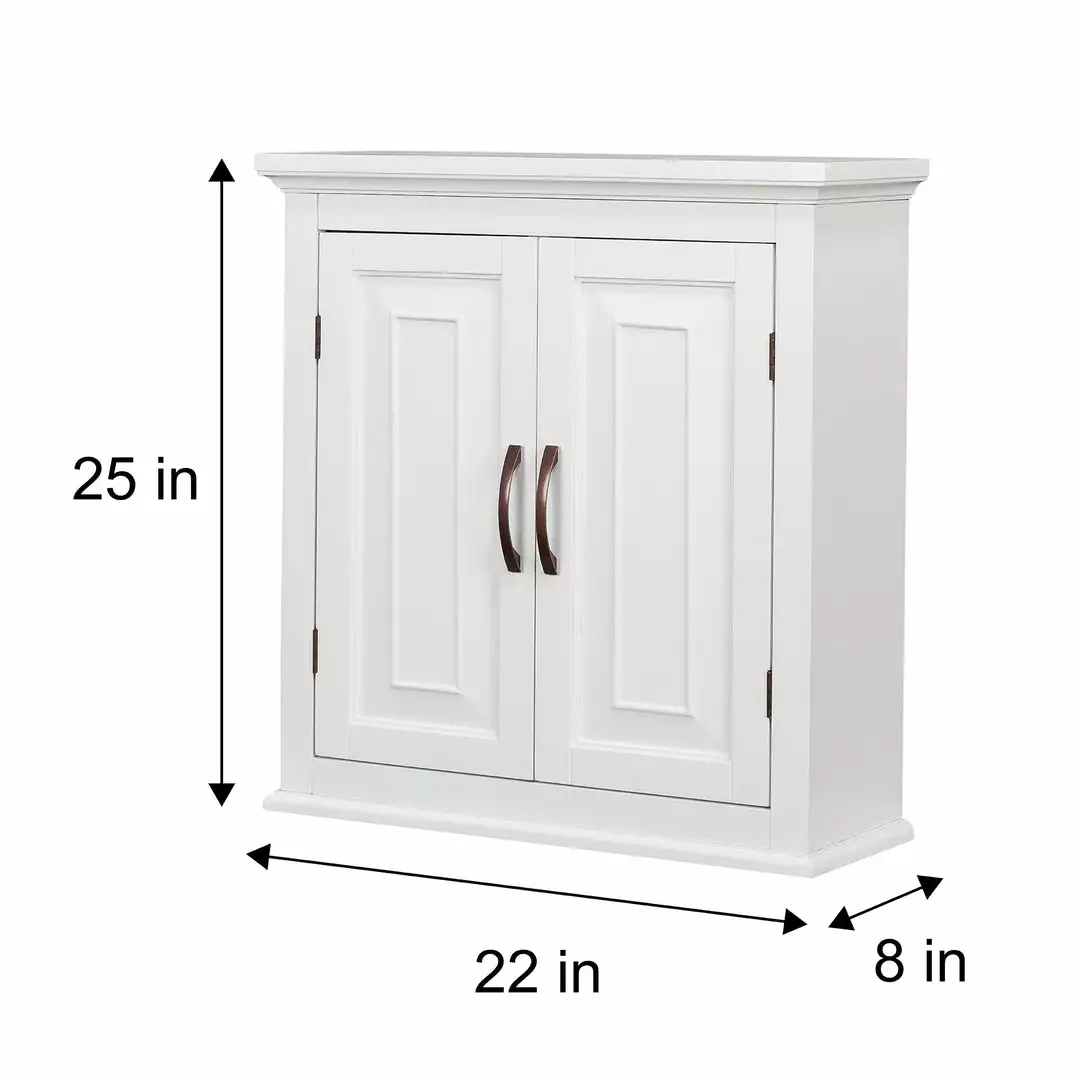 TeamsonUS Teamson Home St. James Wooden Wall Cabinet With 2 Shelves, White 6 TeamsonUS Teamson Home St. James Wooden Wall Cabinet With 2 Shelves, White