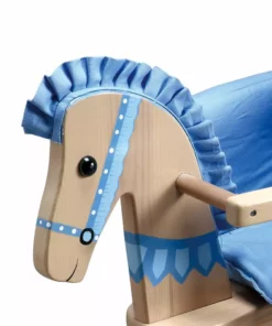 TeamsonUS Fantasy Fields Zoo Kingdom Kids Rocking Horse, Tan/Blue