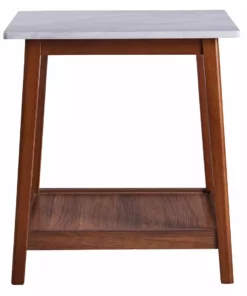 TeamsonUS Teamson Home Kingston Wooden Side Table With Storage And Marble-Look Top, Marble/Walnut 13 TeamsonUS Teamson Home Kingston Wooden Side Table With Storage And Marble-Look Top, Marble/Walnut