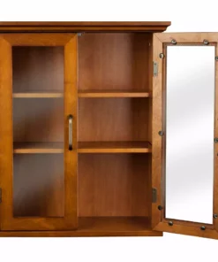 TeamsonUS Teamson Home Avery Wooden 2 Door Wall Cabinet With Storage, Oiled Oak 15 TeamsonUS Teamson Home Avery Wooden 2 Door Wall Cabinet With Storage, Oiled Oak