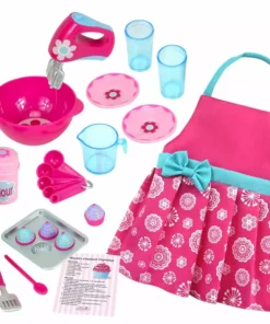 TeamsonUS Sophia's Baking Accessories And Apron Set For 18" Dolls, Pink Kids