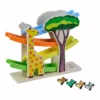 TeamsonUS Teamson Kids Preschool Play Lab Wooden Safari Ramp Racer With Animal Print Cars, Multicolor