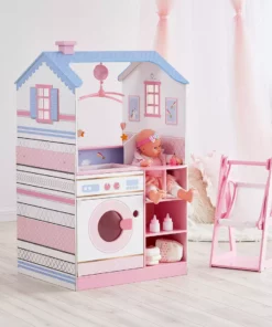 TeamsonUS Olivia's Little World Baby Doll Changing Station Dollhouse With Storage, Pink Kids