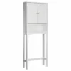 TeamsonUS Teamson Home Louis Over-the-Toilet Storage Cabinet With Two Shutter Style Doors And Open Shelf, White