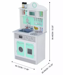 TeamsonUS Teamson Kids - Little Chef Madrid Classic Play Kitchen - Mint / Grey 11 TeamsonUS Teamson Kids - Little Chef Madrid Classic Play Kitchen - Mint / Grey