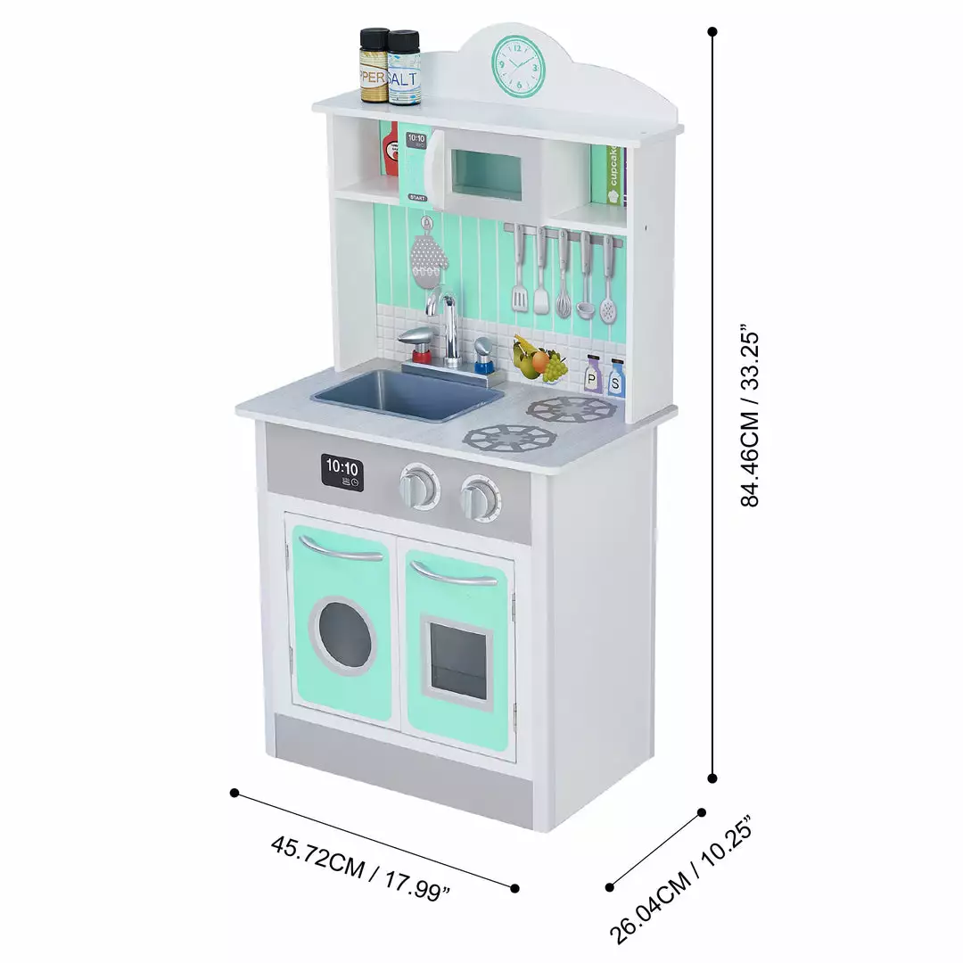 TeamsonUS Teamson Kids - Little Chef Madrid Classic Play Kitchen - Mint / Grey 6 TeamsonUS Teamson Kids - Little Chef Madrid Classic Play Kitchen - Mint / Grey