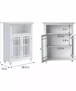 TeamsonUS Teamson Home Craftsman Style Double Door Storage Floor Cabinet