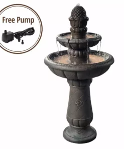 TeamsonUS Teamson Home Deluxe Pineapple 2-Tier Waterfall Fountain