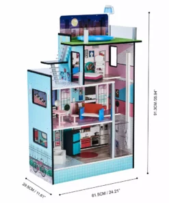 TeamsonUS Teamson Kids Dreamland Barcelona Dollhouse With 10 Accessories, Turquoise/Black 11 TeamsonUS Teamson Kids Dreamland Barcelona Dollhouse With 10 Accessories, Turquoise/Black