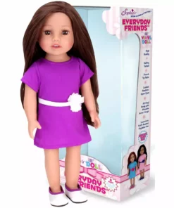 TeamsonUS Sophia's Posable 18" All Vinyl Brunette Hair Doll "Miley" With Brown Eyes
