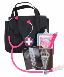 TeamsonUS Kids Sophia's Medical Bag And Doctor Accessories Set For 18'' Dolls, Black