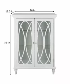 TeamsonUS Teamson Home Florence 2 Door Wooden Floor Cabinet With Adjustable Shelves, Natural