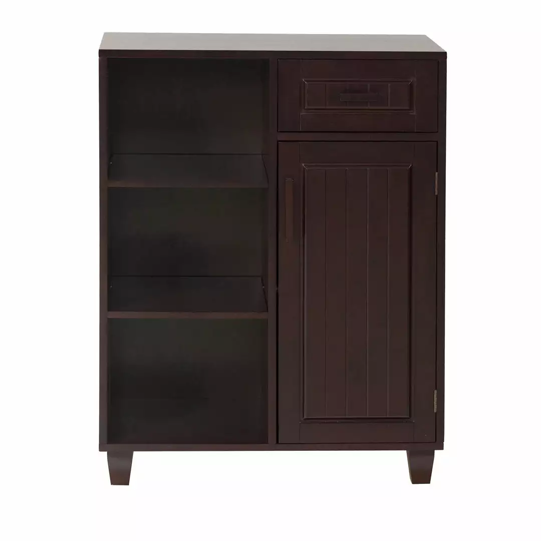 TeamsonUS Teamson Home Catalina Single Door Free Standing Cabinet With Open Shelves And Drawer 3 TeamsonUS Teamson Home Catalina Single Door Free Standing Cabinet With Open Shelves And Drawer