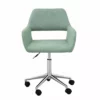 TeamsonUS Teamson Home Modern Fabric Office Chair With Adjustable Ergonomic Seat, Swivel Base, And Wheels, Mint/Chrome