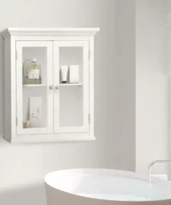 TeamsonUS Teamson Home Madison Removable Wooden Wall Cabinet With 2 Doors, White