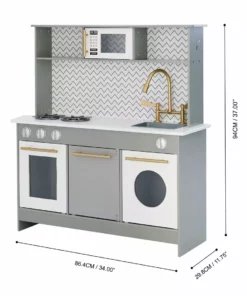 TeamsonUS Teamson Kids - Little Chef Berlin Modern Play Kitchen - Grey / White