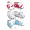 TeamsonUS Sophia's Set Of 3 Canvas Tennis Shoes For 18" Dolls, Pink, White, And Blue 2 TeamsonUS Sophia's Set Of 3 Canvas Tennis Shoes For 18" Dolls, Pink, White, And Blue