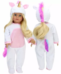 TeamsonUS Kids Sophia's Unicorn Costume And Hat With Rainbow Hair For 18