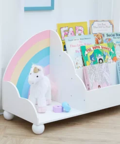 TeamsonUS Fantasy Fields Rainbow Wooden Display Bookcase, White