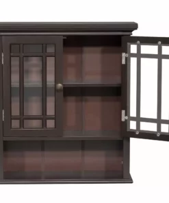 TeamsonUS Teamson Home Neal Wooden 2 Door Wall Cabinet, Dark Espresso