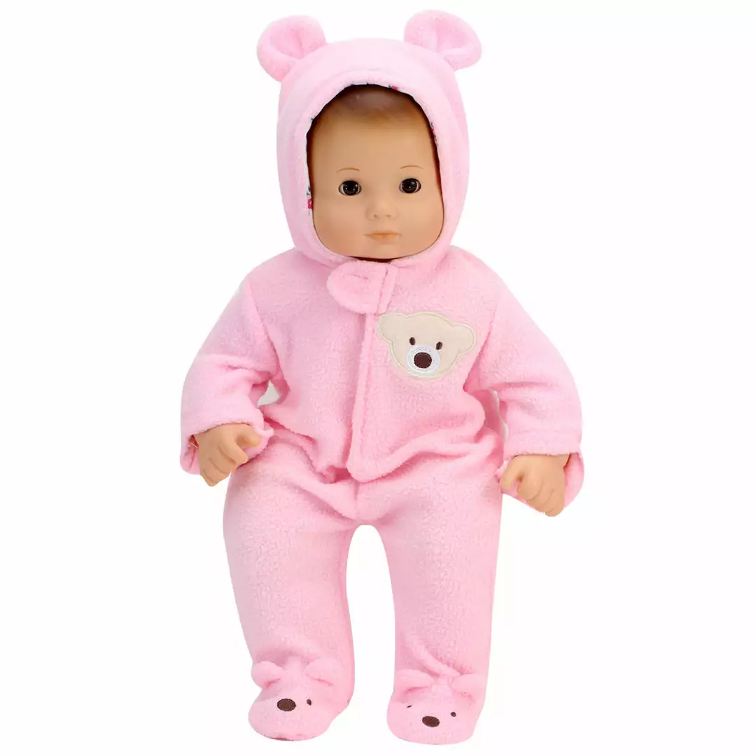 TeamsonUS Kids Sophia's Fleece Bear Hooded Snowsuit Outfit For 15'' Dolls, Light Pink 7 TeamsonUS Kids Sophia's Fleece Bear Hooded Snowsuit Outfit For 15'' Dolls, Light Pink