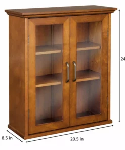 TeamsonUS Teamson Home Avery Wooden 2 Door Wall Cabinet With Storage, Oiled Oak 13 TeamsonUS Teamson Home Avery Wooden 2 Door Wall Cabinet With Storage, Oiled Oak