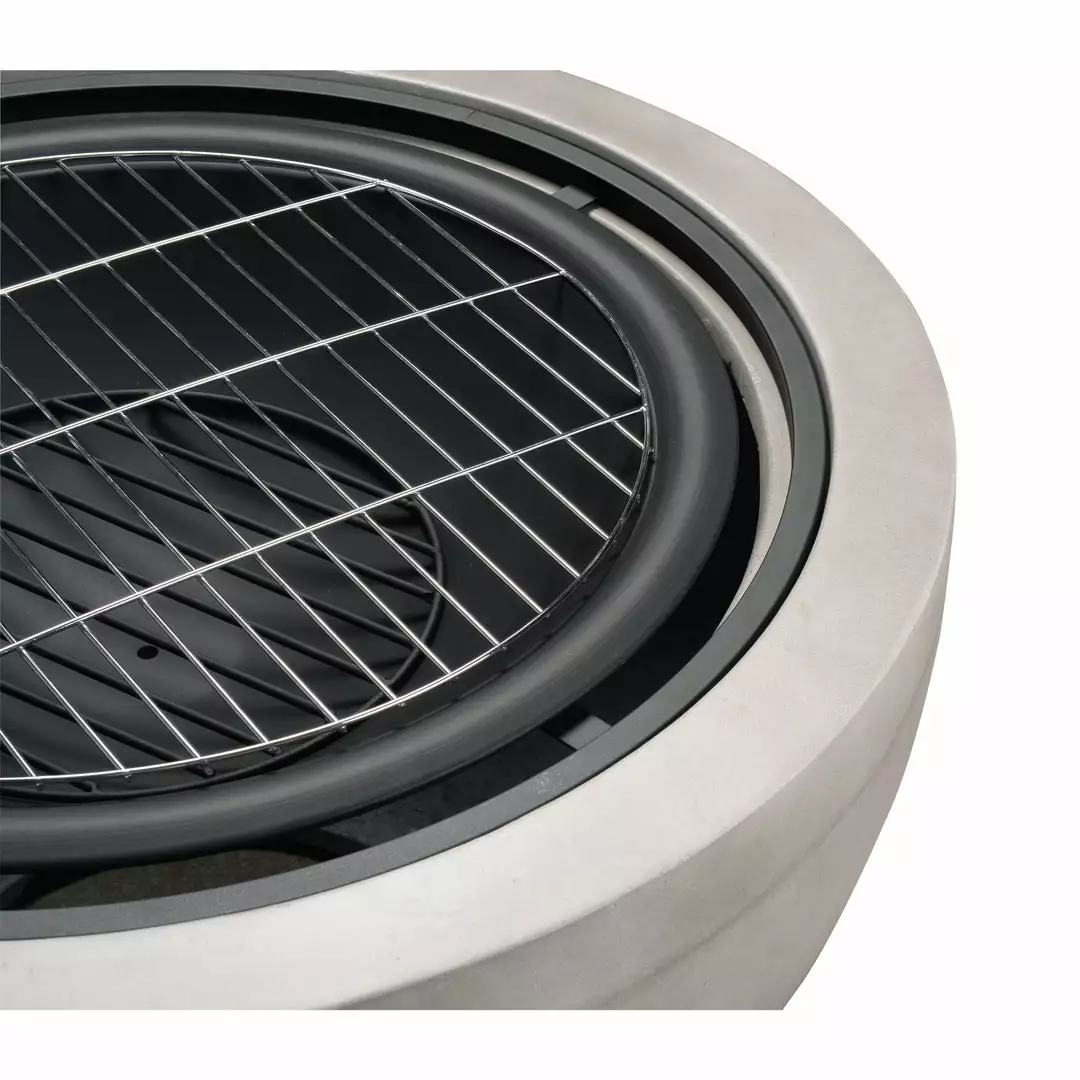 TeamsonUS Teamson Home 30" Outdoor Round Wood Burning Fire Pit With Faux Concrete Base, Gray 7 TeamsonUS Teamson Home 30" Outdoor Round Wood Burning Fire Pit With Faux Concrete Base, Gray