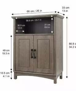 TeamsonUS Teamson Home Russell Modern Farmhouse Wooden Floor Storage Cabinet, Salt Oak,