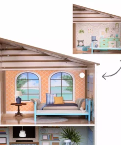 TeamsonUS Olivia's Little World Wooden Dreamland Mediterranean Dollhouse Set