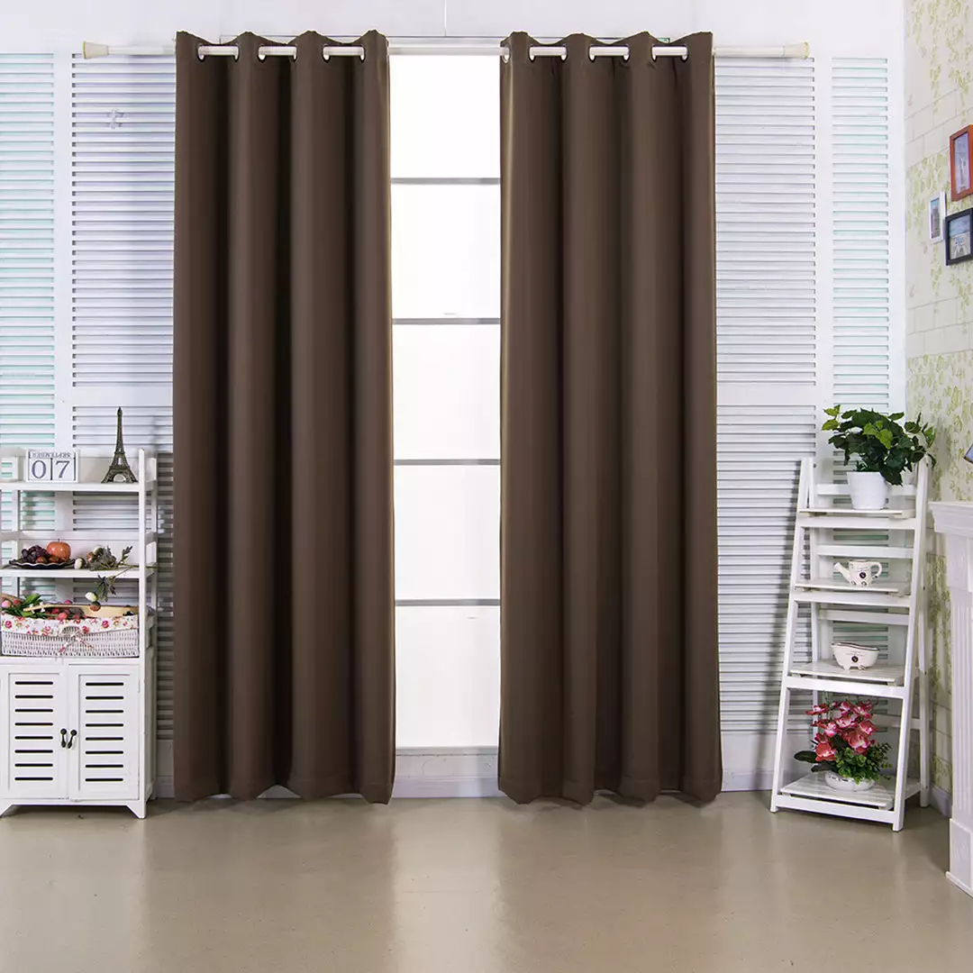 TeamsonUS Teamson Home 96" Edessa Premium Solid Insulated Thermal Blackout Window Curtain Panels With Grommets, Hazelnut Brown 3 TeamsonUS Teamson Home 96" Edessa Premium Solid Insulated Thermal Blackout Window Curtain Panels With Grommets, Hazelnut Brown