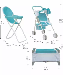 TeamsonUS Olivia's Little World 3-in-1 Baby Doll Nursery Set, Blue/White 11 TeamsonUS Olivia's Little World 3-in-1 Baby Doll Nursery Set, Blue/White