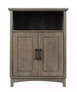 TeamsonUS Teamson Home Russell Modern Farmhouse Wooden Floor Storage Cabinet, Salt Oak,