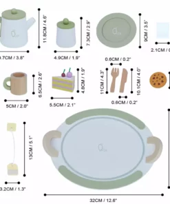 TeamsonUS Teamson Kids Little Chef Frankfurt 20 Piece Wooden Play Kitchen Tea Party Set, Green 12 TeamsonUS Teamson Kids Little Chef Frankfurt 20 Piece Wooden Play Kitchen Tea Party Set, Green