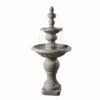 TeamsonUS Teamson Home Icy Stone 2-Tier Waterfall Garden Fountain, Gray