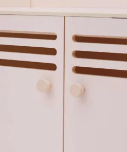 TeamsonUS Teamson Pets Robin Vented Wooden Cat Litter Box Enclosure Storage Bench, White