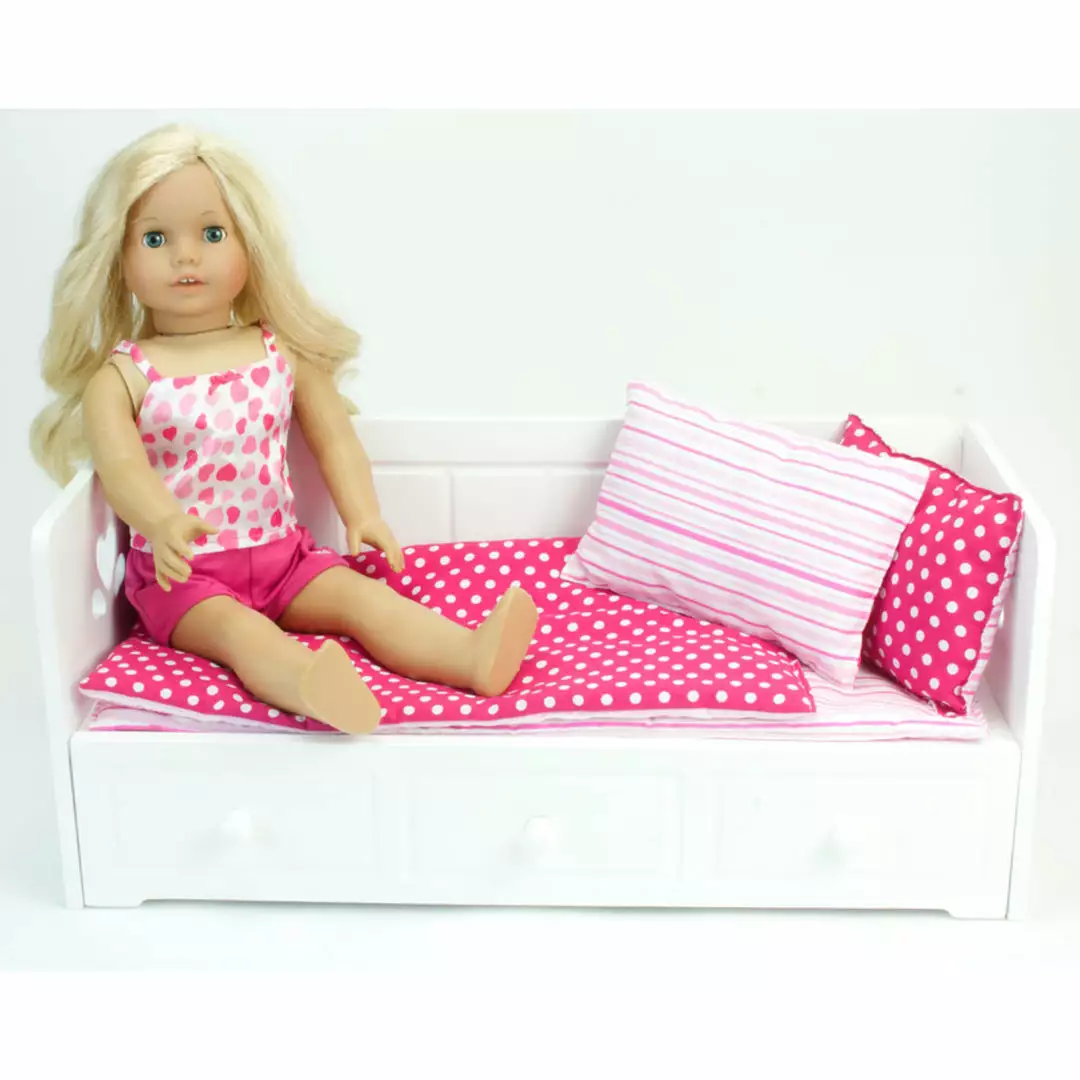 TeamsonUS Sophia's Daybed With Trundle Furniture Set For 18" Dolls 5 TeamsonUS Sophia's Daybed With Trundle Furniture Set For 18" Dolls