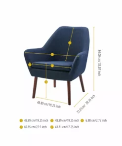 TeamsonUS Teamson Home Divano Mid-Century Armchair With Solid Wood Legs, Teal Blue