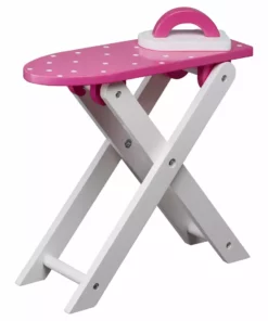 TeamsonUS Kids Olivia's Little World Little Princess Wooden Doll Ironing Board And Iron, Pink/White