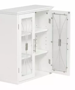 TeamsonUS Teamson Home Delaney Removable Wooden Wall Cabinet With 2 Doors, White